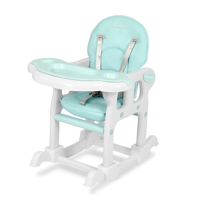 Детский стульчик для кормления 5-в-1 бирюзовый Ricokids