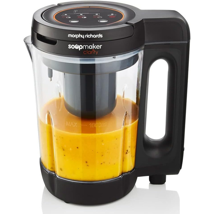 Суповарка Morphy Richards Clarity об&39ємом 1,6 л, контроль порцій, 9 функцій, інтелектуальна технологія реакції, підтримка тепла, суповарка та смузі, білий та чорний кольори, 501050