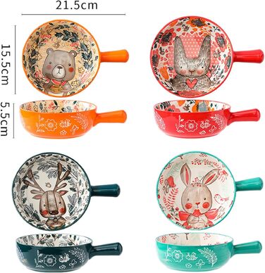 Керамічна супова миска з ручками 650 мл XNSHUN