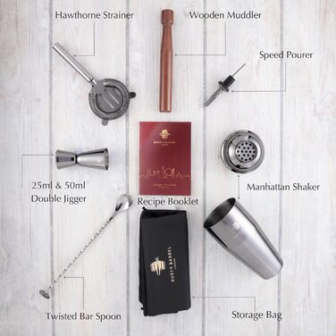 Набір для приготування коктейлів чорний Rusty Barrel