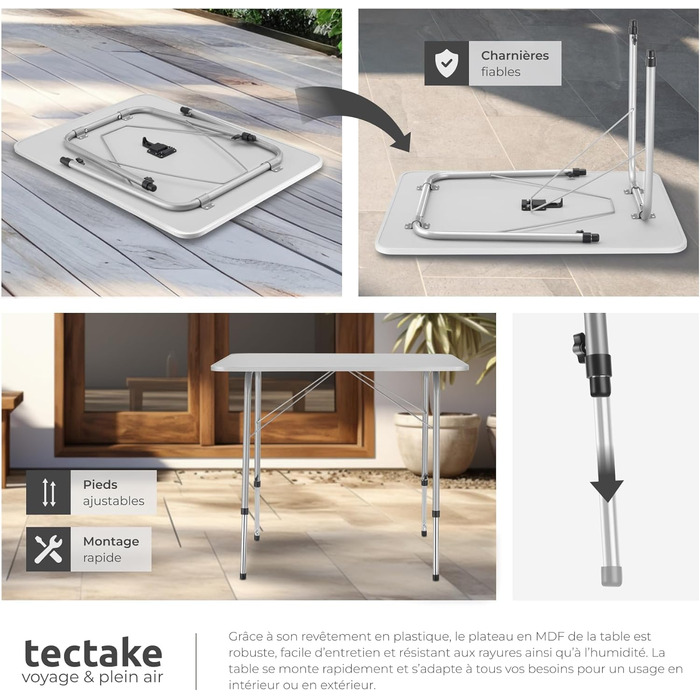 Кемпинговый стол 80 х 60 х 68 см tectake