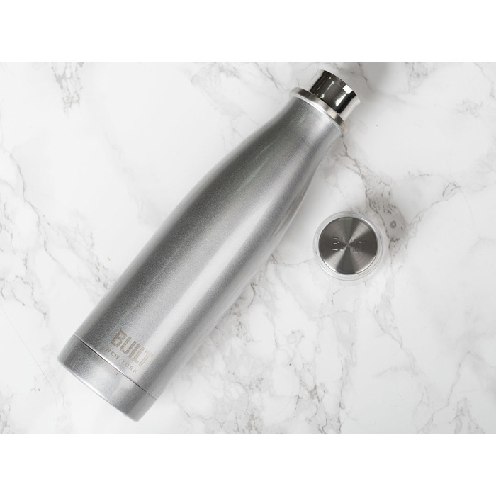 Бутылка металлическая Built Silver, с двойными стенками, серебряная, 500 мл