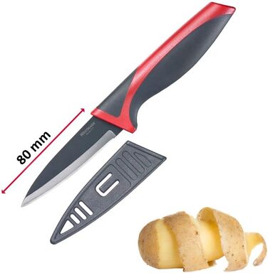 Набор ножей Westmark 5 шт., 1 большая разделочная доска и 4 ножа, разделочная доска 37 x 25,5 см, лезвие поварского ножа/ножа для хлеба 20 см каждое, лезвие универсального ножа 12 см, лезвие ножа для очистки овощей 8 см, 145222E6 (2 шт. нож для очистки ов