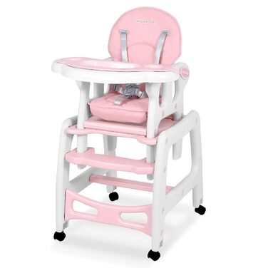Детский стульчик для кормления 5-в-1 розовый Ricokids