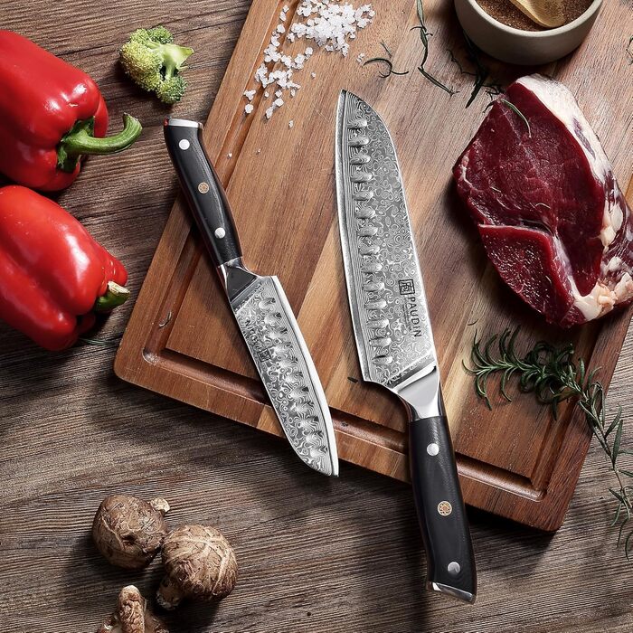 Набор кухонных ножей 3 предмета из дамасской стали PAUDIN