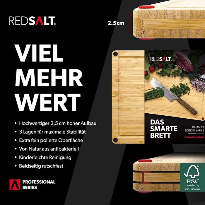 Доска разделочная из бамбука 36 х 26 см REDSALT