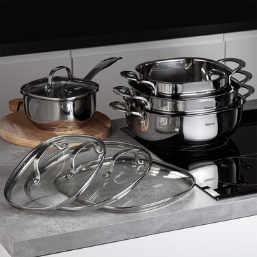 Сотейник Fissman EXCLUSIVE PRO 26x9 см / 4,6 л зі скляною кришкою нержавіюча сталь (5543)