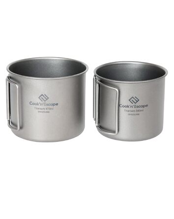 Набор туристических титановых кружок 340 и 470 мл COOK'N'ESCAPE