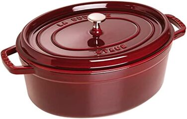 Чавунна жаровня/кокот STAUB, овал 6,7 л, (31 см, гренадин)