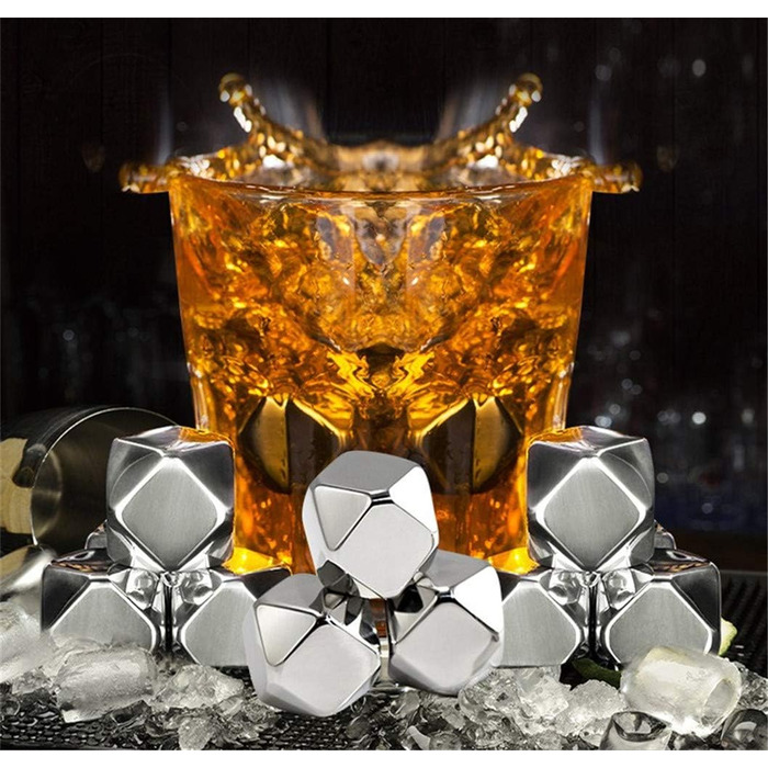 Набір охолоджувальних каменів для віскі з нержавіючої сталі у формі ромба Ulalaza