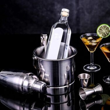 Набор бармена и шейкера для коктейлей 20 предметов черный HEdir