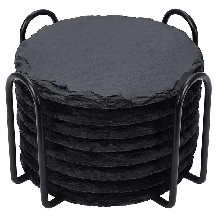 Набір підставок із натурального чорного сланцю 8 шт DiTFATOP