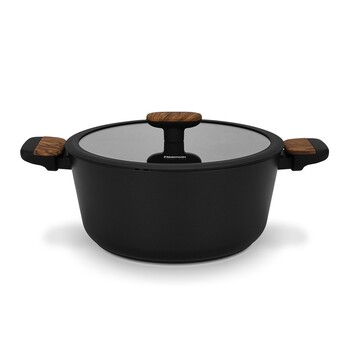 Кастрюля Fissman FEORELLA 26x12 см 5,44 л со стеклянной крышкой алюминий с антипригарным покрытием (14515)