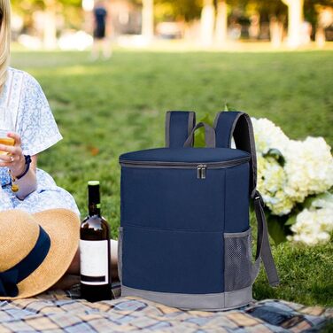 Дорожній холодильник, герметичний рюкзак-холодильник утеплений, скриня з льодом, туристичний аксесуар, велика місткість, термосумка для напоїв, пива, напоїв, синій