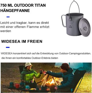 Велика чашка для кемпінгу 750 мл widesea