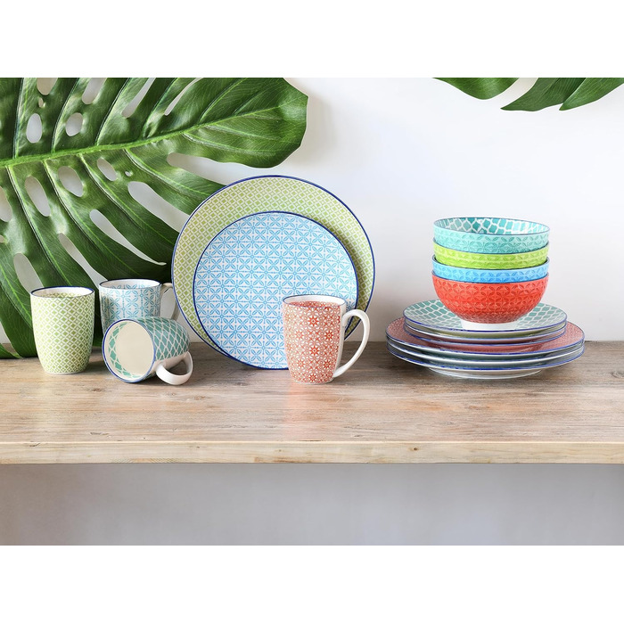 Набор посуды на 4 персоны, 16 предметов, разноцветный Mediterranean Creatable