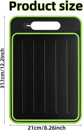 Дошка для розморожування та нарізання 31 x 21 см, чорний/зелений UptVin