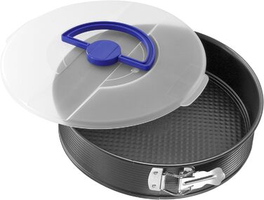 Форма для выпечки 26 см с крышкой из серии Pure, форма для выпечки с антипригарным покрытием, круглая форма для выпечки с плоским дном, форма для выпечки на вынос (цвет черный), количество, 3979