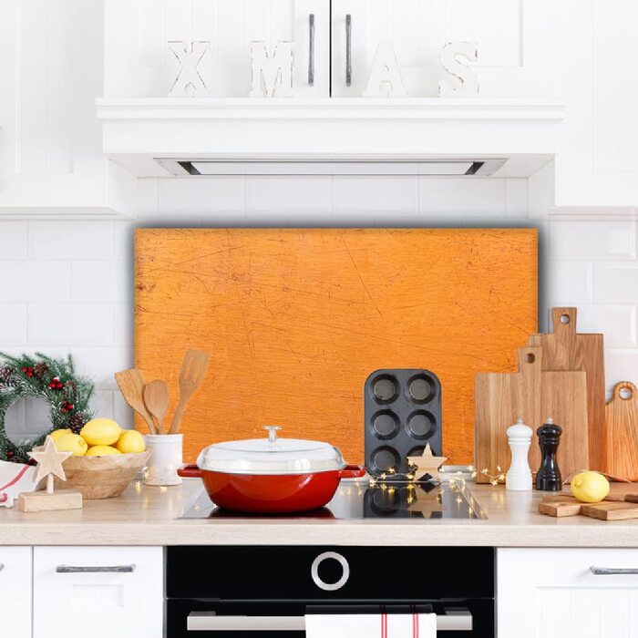 Дизайнерський кухонний бризкозахисний екран з алюмінієвого композиту, кухонний фартух, товщина 3 мм, 60x100 см, (настінний помаранчевий)