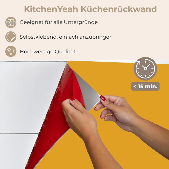 Кухонний фартух 60x250 см, самоклеючий фартух, кухонний фартух, кухонний фасад, самоклеючі кухонні фартухи - Осінь (Охристо-жовтий - Однотонний, 80 x 80 см)