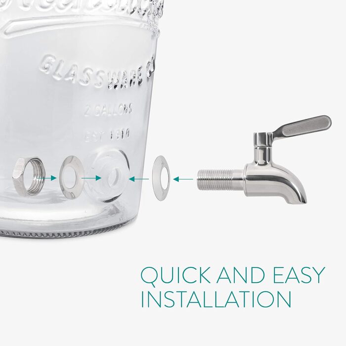 Диспенсер для напитков стеклянный 8 л Navaris