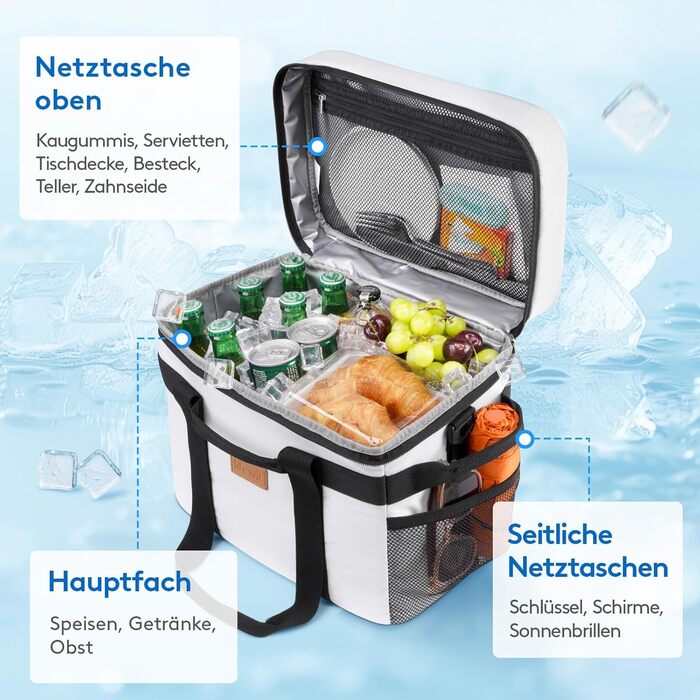 Термосумка 20 л шовково-сіра Lifewit