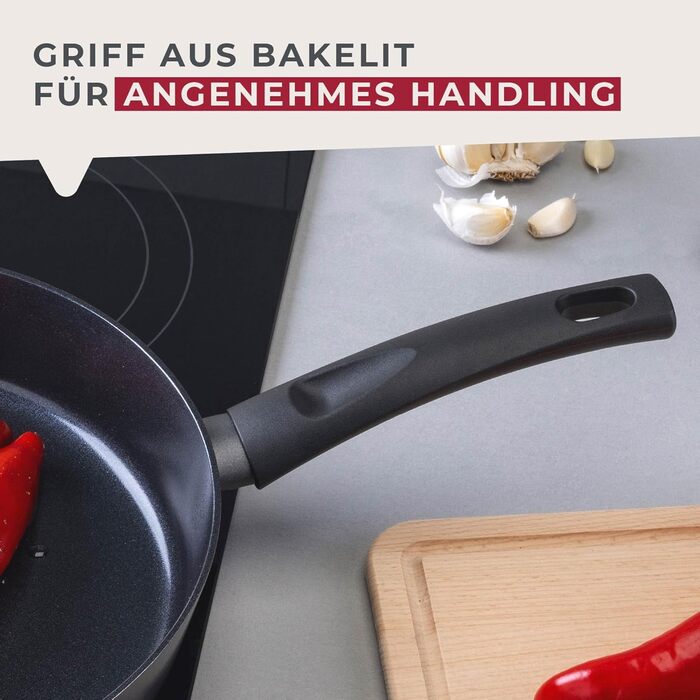 Сковорода 28 см глибока з керамічним покриттям, чорна Highrise Fackelmann