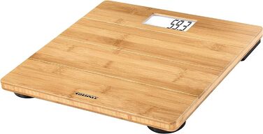 Цифрові дерев'яні ваги Soehnle Style Sense зі справжнього бамбука, ваги з невидимим дисплеєм, верхній читабельний LED-дисплей, ваги для тіла для відчуття тепла ніг, ваги для ванної кімнати до 180 кг (натуральні)