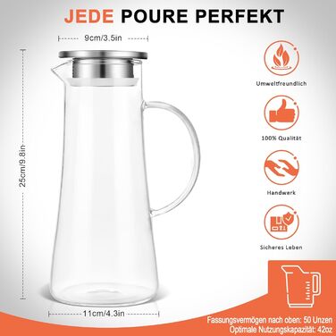 Кувшин с крышкой и щеткой для горячих/холодных напитков 2,1 л SUSTEAS