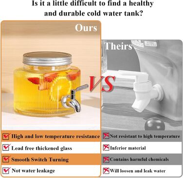 Стеклянный диспенсер для напитков 2,5л ReaNea