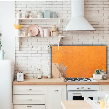 Дизайнерський кухонний бризкозахисний екран з алюмінієвого композиту, кухонний фартух, товщина 3 мм, 60x100 см, (настінний помаранчевий)