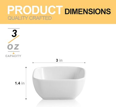 Набор из 6 керамических мисок для соусов 0,09 л, белый Swuut