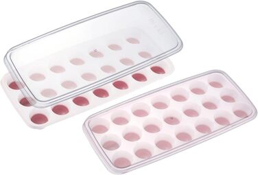 Льодогенератор Westmark Ice Cube Maker Cube форма для льоду з кришкою, для приготування 6 великих кубиків льоду, прозорий/червоний/білий пластик, без BPA, великий (круглий, маленький)