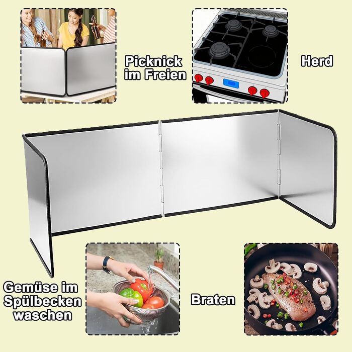 Компактний складний захист від бризок жиру 76,4 × 29,5 × 29,5 см DBAATTZ