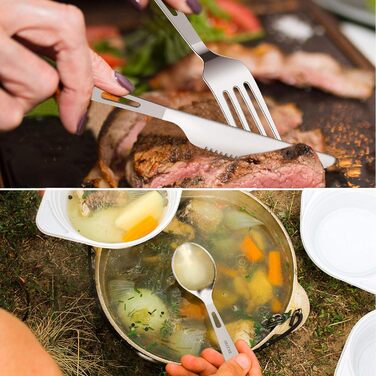 Набор туристических титановых столовых принадлежностей 3 предмета OUTXE