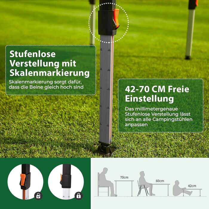 Складний бамбуковий стіл для кемпінгу 120 x 80 см KingCamp