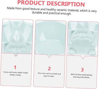 Керамічна миска у формі кролика на Великдень синя Holibanna