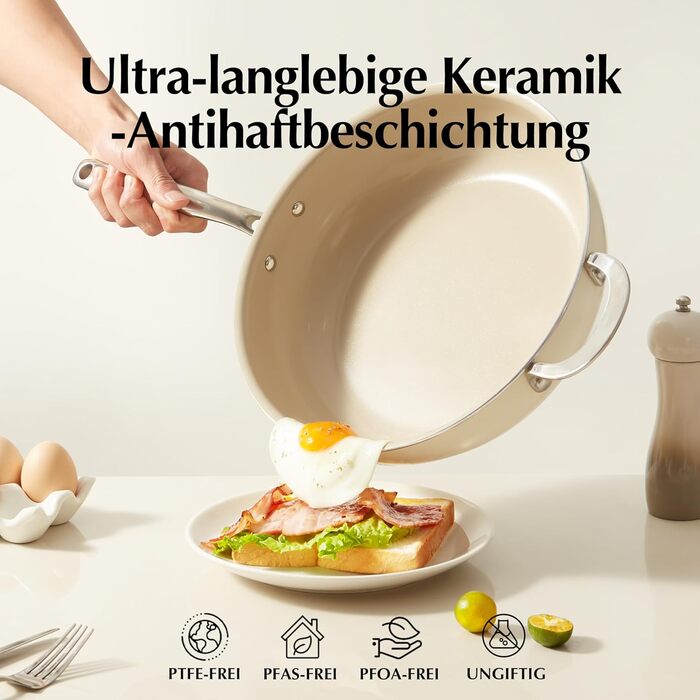 Сковорода з кришкою, керамічна 28 см Redchef