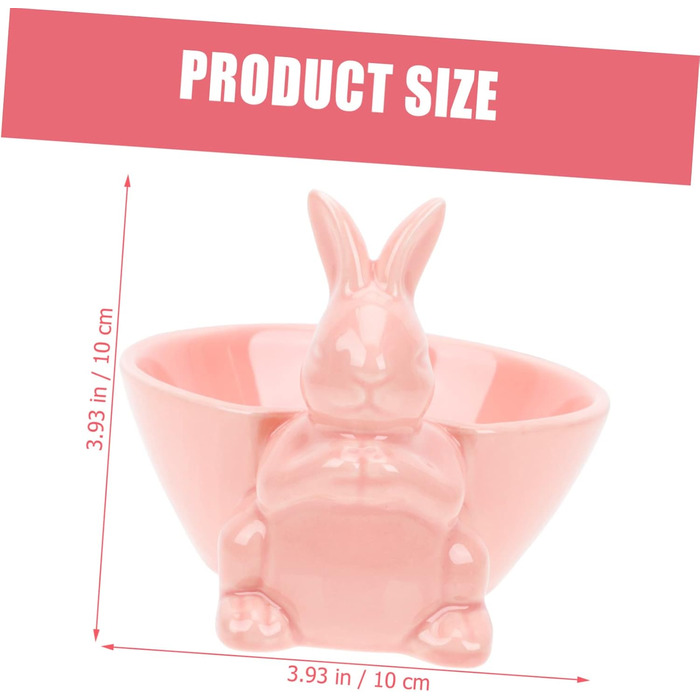 Керамічна миска у формі кролика на Великдень рожева Holibanna