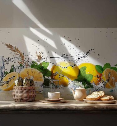 Самоклеючий кухонний фартух - матовий, преміальна бризкозахисна плівка 0,4 мм як доступна альтернатива склу, легке встановлення та очищення - висота 60 см - Дизайн Світло-сірий мармур 180 x 60 см (Жовтий - білий, Ш 280 см x В 60 см, 0,2 мм)