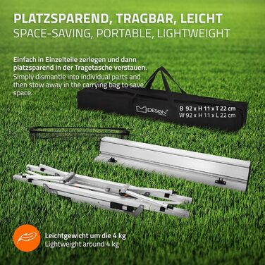 Складной алюминиевый стол для кемпинга 90 x 51,5 см серебряный ML DESIGN modern living