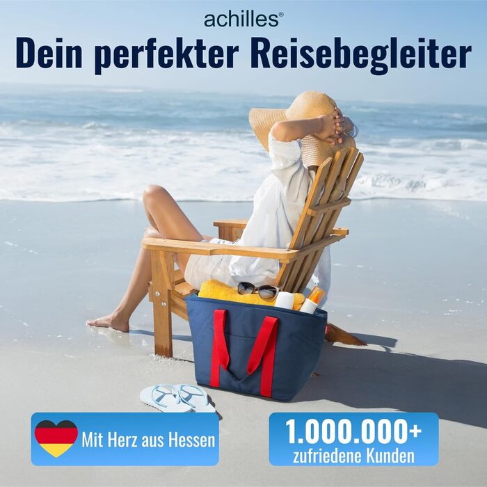 Сумка-холодильник Achilles, сумка для відпочинку з відділеннями для пляшок, сумка-холодильник, пляжна сумка, сумка для покупок, 55x25x32 см, червона