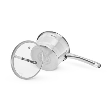 Ковш Fissman TIERNO 16x9,5 см/1,5 л со стеклянной крышкой нержавеющая сталь (5488)