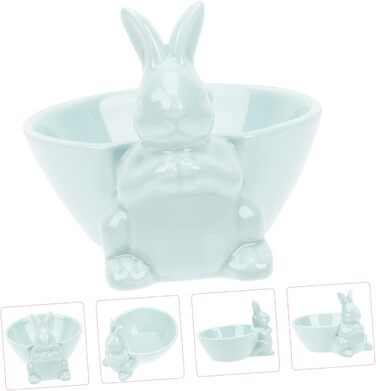 Керамічна миска у формі кролика на Великдень синя Holibanna