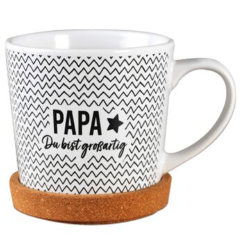 Паперовий дракон. Високоякісна керамічна кружка з корковою підставкою в тон - прикраса столу - журнальний столик - кавова кружка - у повітрі - на Великдень (тато).