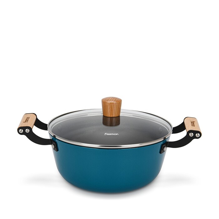 Кастрюля Fissman SEAGREEN 24x11 см/4 л со стеклянной крышкой (4014)