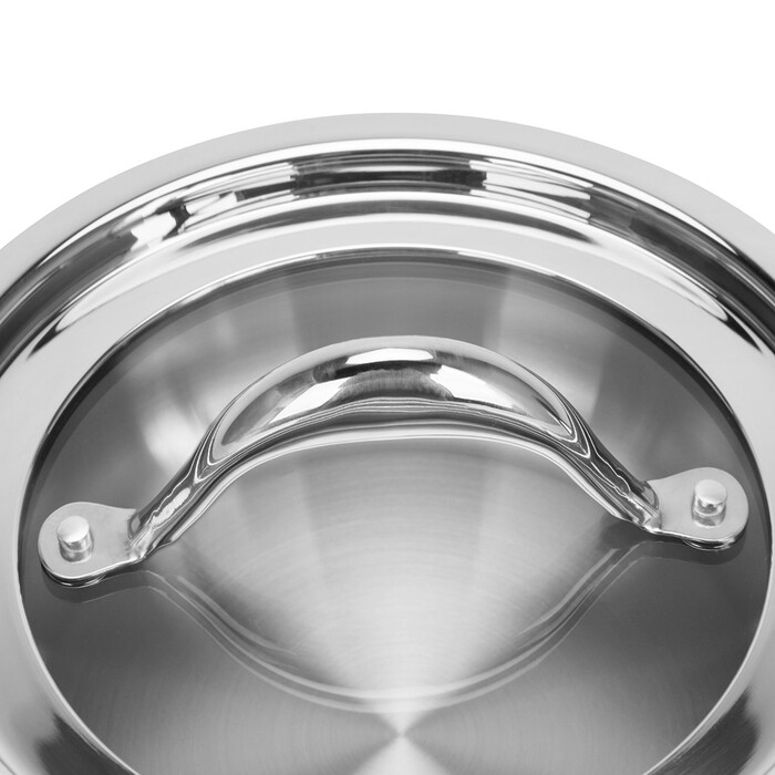 Ківш Fissman ABSOLUTE PRO 16x7,5 см / 1,5 л зі скляною кришкою нержавіюча сталь (5544)