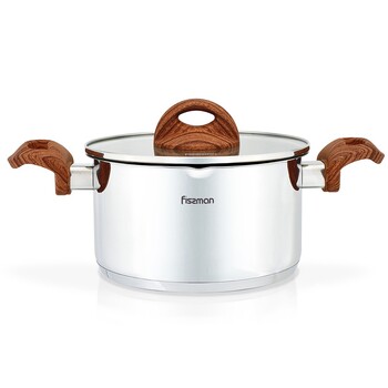 Кастрюля с крышкой и отверстиями для слива Fissman ALTEA 24x13,5 см на 6,1 л (5169)