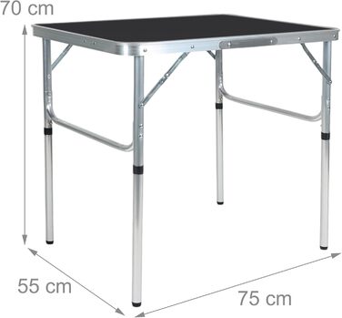Стол для кемпинга черный Relaxdays