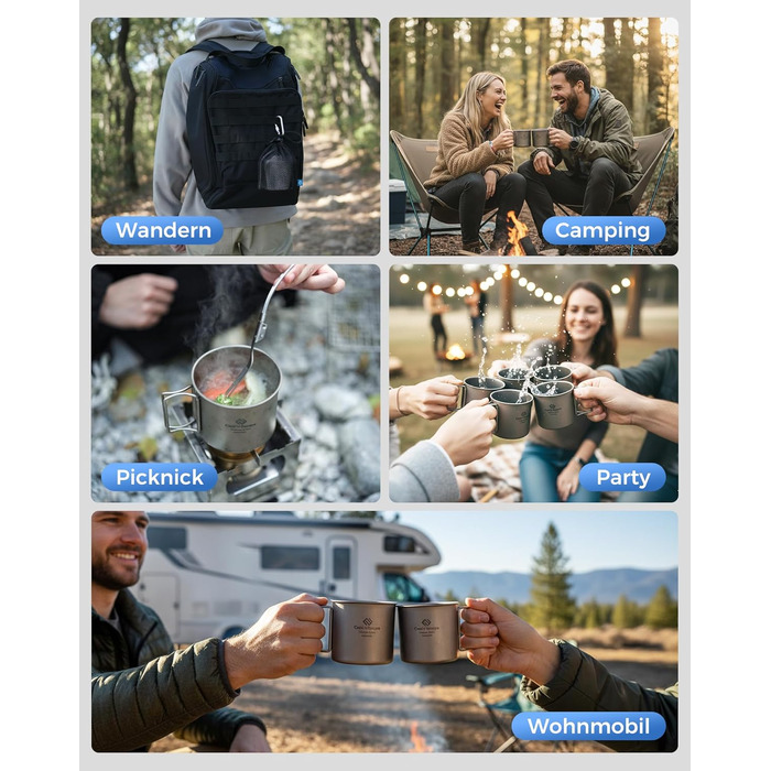 Набор туристических титановых кружок 340 и 470 мл COOK'N'ESCAPE